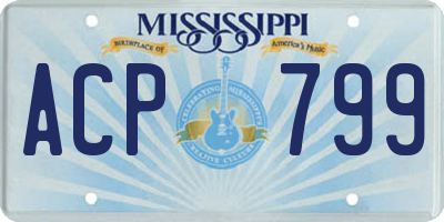 MS license plate ACP799