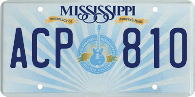 MS license plate ACP810