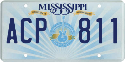 MS license plate ACP811