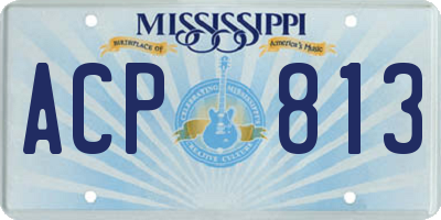 MS license plate ACP813