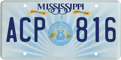 MS license plate ACP816