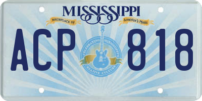 MS license plate ACP818