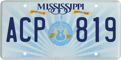 MS license plate ACP819
