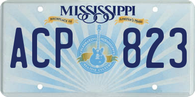 MS license plate ACP823