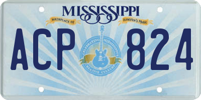 MS license plate ACP824