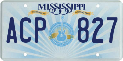 MS license plate ACP827