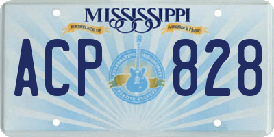 MS license plate ACP828