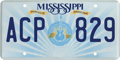 MS license plate ACP829