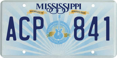 MS license plate ACP841