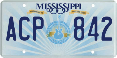 MS license plate ACP842