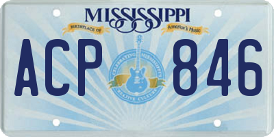 MS license plate ACP846
