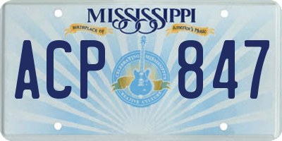 MS license plate ACP847