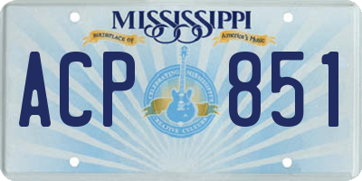 MS license plate ACP851