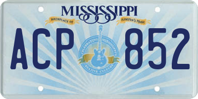 MS license plate ACP852