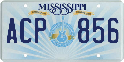 MS license plate ACP856