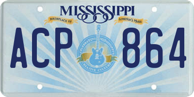 MS license plate ACP864
