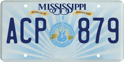 MS license plate ACP879