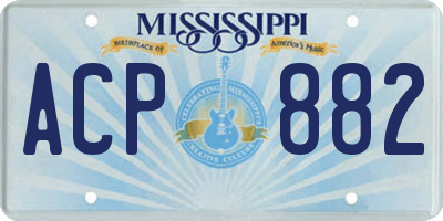 MS license plate ACP882