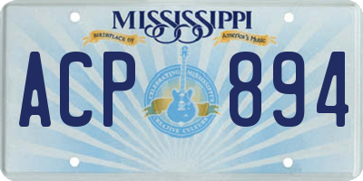 MS license plate ACP894