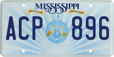 MS license plate ACP896