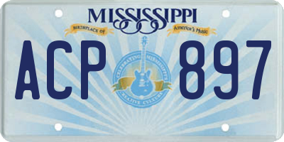 MS license plate ACP897