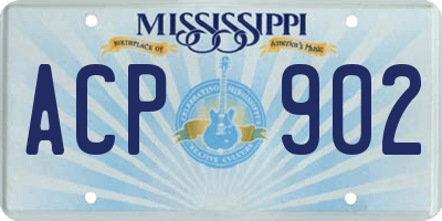 MS license plate ACP902