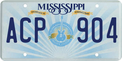 MS license plate ACP904