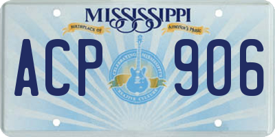 MS license plate ACP906