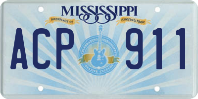 MS license plate ACP911