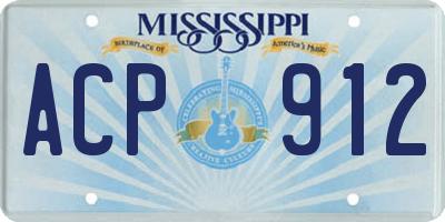 MS license plate ACP912