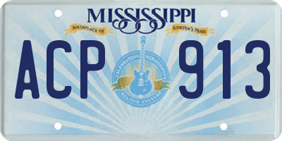 MS license plate ACP913
