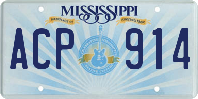 MS license plate ACP914