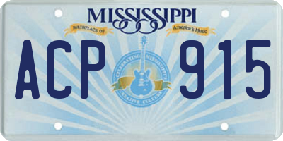 MS license plate ACP915