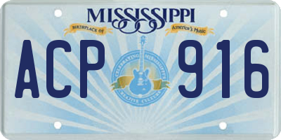 MS license plate ACP916