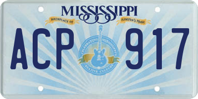 MS license plate ACP917