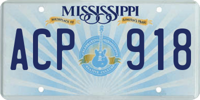 MS license plate ACP918