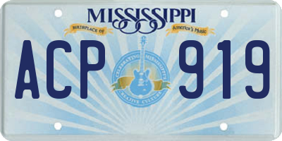 MS license plate ACP919