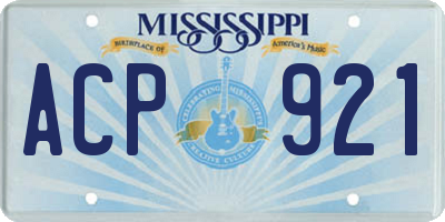 MS license plate ACP921
