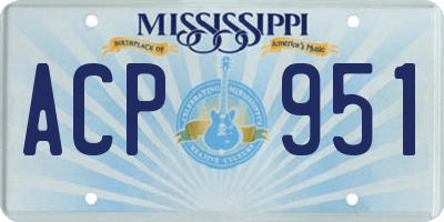 MS license plate ACP951