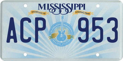 MS license plate ACP953