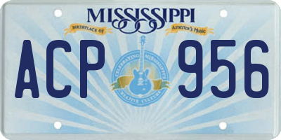 MS license plate ACP956