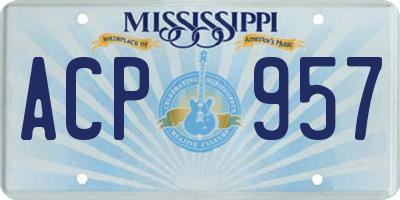 MS license plate ACP957