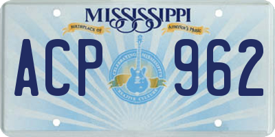 MS license plate ACP962