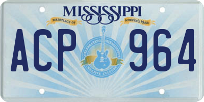 MS license plate ACP964