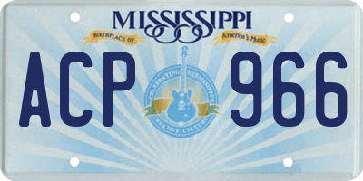 MS license plate ACP966