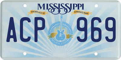 MS license plate ACP969