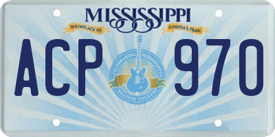 MS license plate ACP970