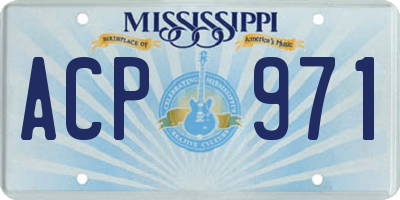 MS license plate ACP971