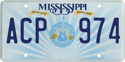 MS license plate ACP974