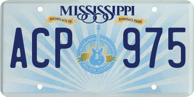 MS license plate ACP975